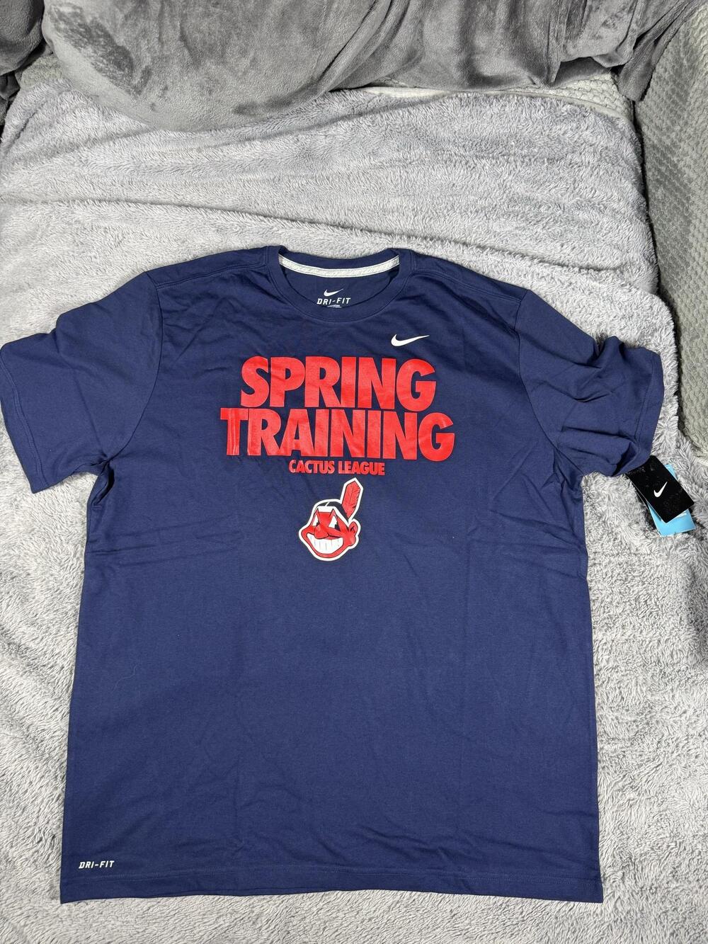 Cleveland Indians Shirt Mens 2XL Blue MLB Baseball Nike Dri Fit Spring Tee